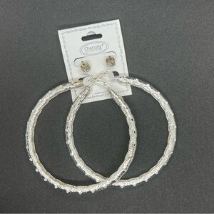 2 pairs Earrings set Large Hoops NEW